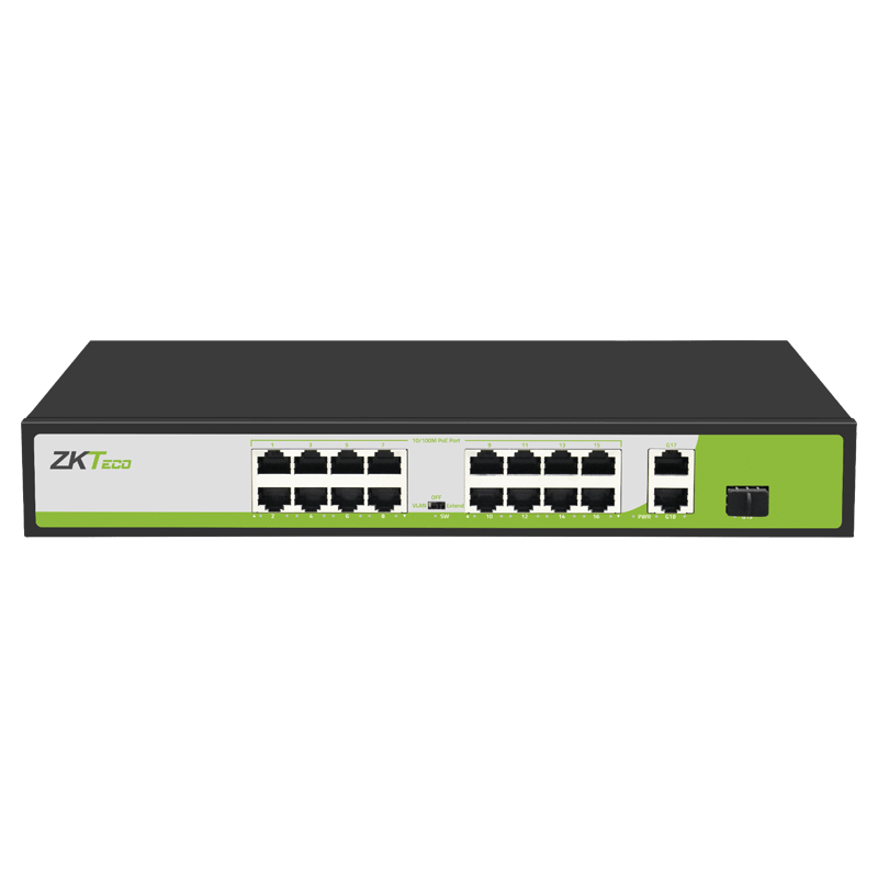 PE162-200-C Switch PoE de 16 Puertos 10/100Mbps ZKTeco