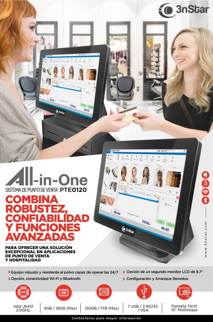 3NS-PTE0120-4-120 Sistema POS All-in-One J6412
