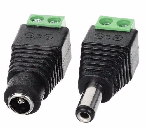 Conector de corriente Plug Macho - Hembra para CCTV
